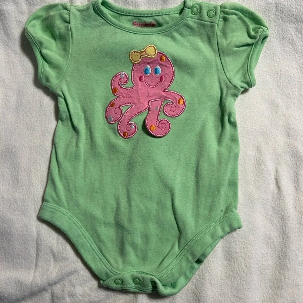 Garanimals Green and Pink Bodysuit‎ with Octopus Design